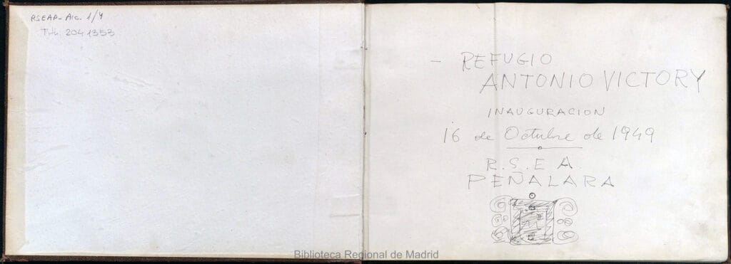 Libro de Registros Refugio Victory 1949